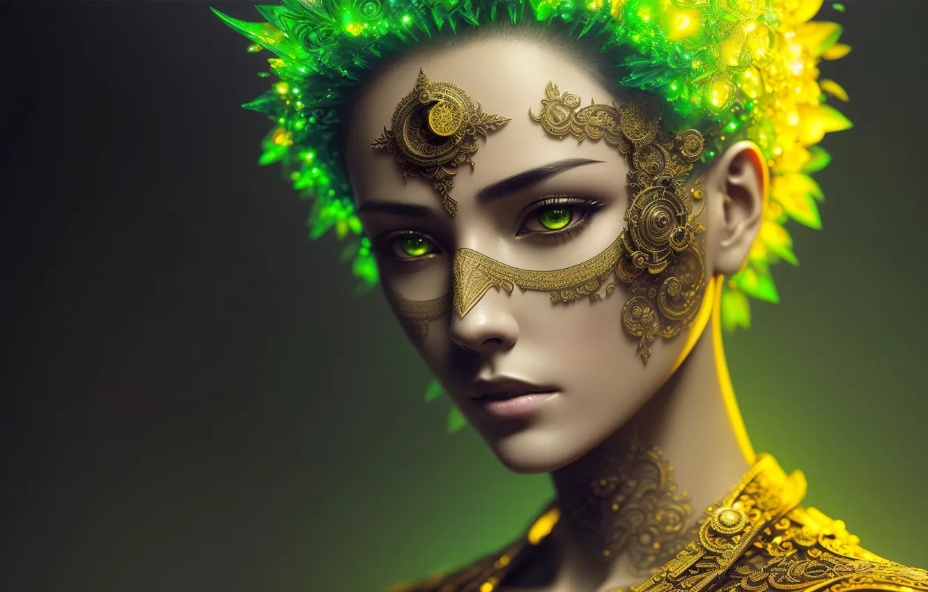 Фото обои abstract, girl, fantasy, art, digital art, fantasy art, fractal, fantasy girl