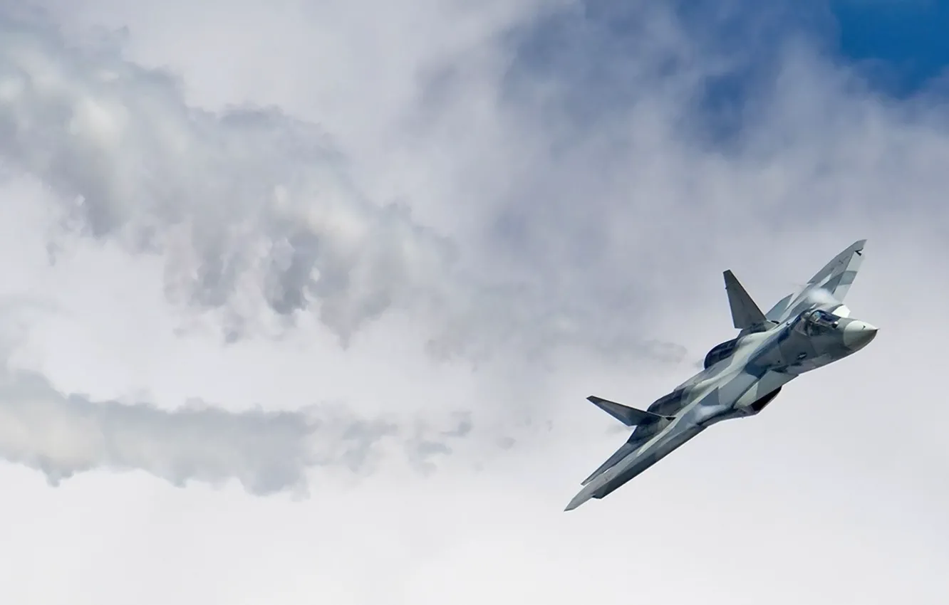 Фото обои ПАК-ФА, ВКС России, Су-57, самолёт пятого поколения