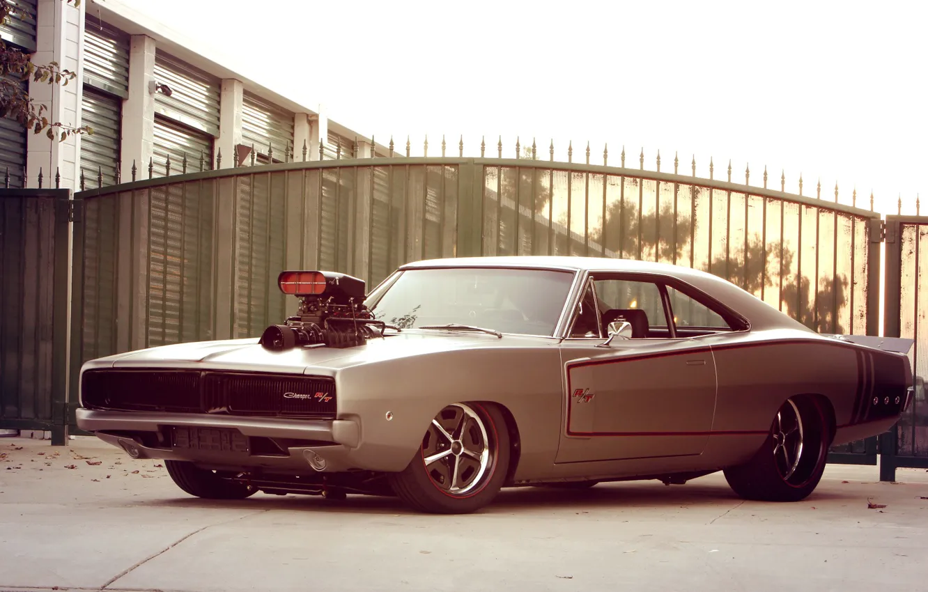 Фото обои Muscle, Dodge, Charger, Engine, Super Charger