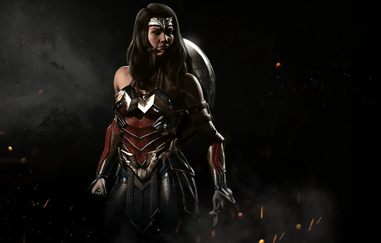 Фото обои sword, game, Wonder Woman, armor, amazon, shield, Diana Prince, NetherRealm Studios