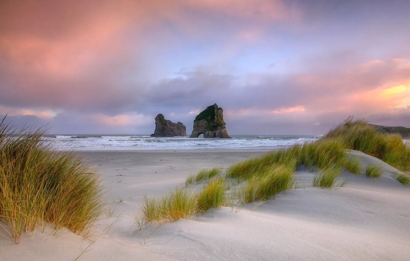 Фото обои море, берег, New Zealand