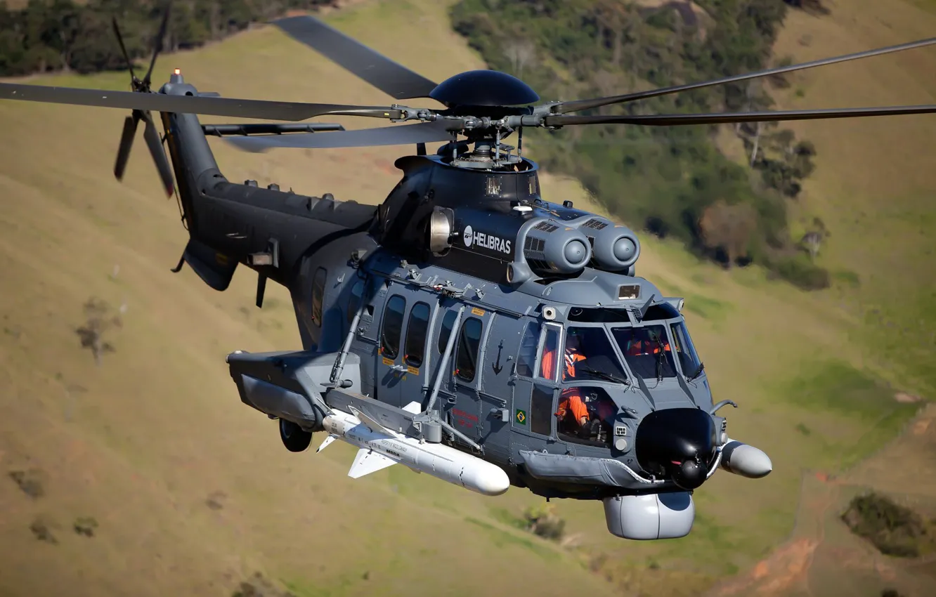 Фото обои Вертолет, Airbus, Airbus Helicopters, H225, Airbus Helicopters H225M, ПКР, MBDA, AM39 Exocet