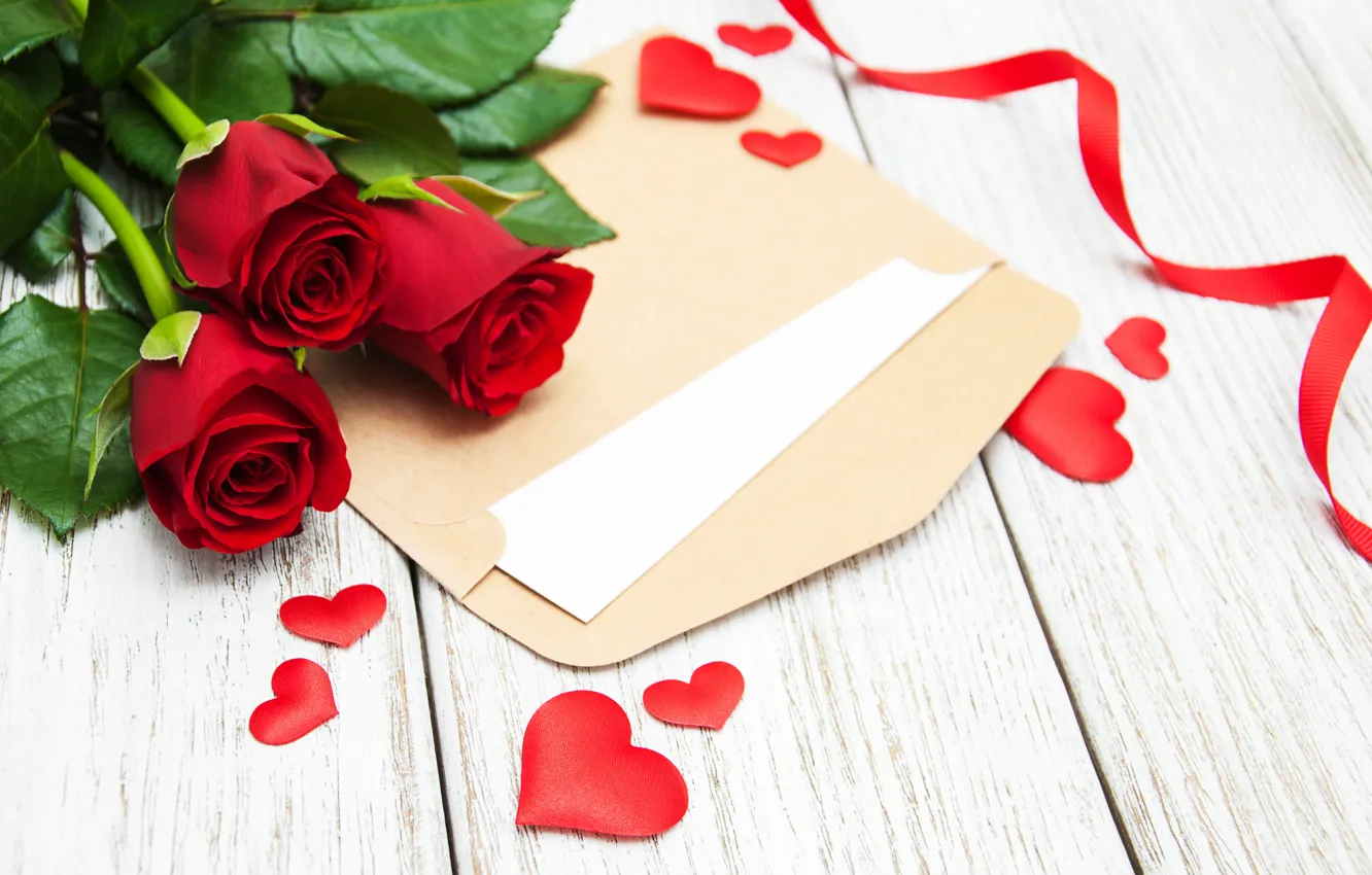 Фото обои любовь, розы, сердечки, красные, red, love, romantic, hearts