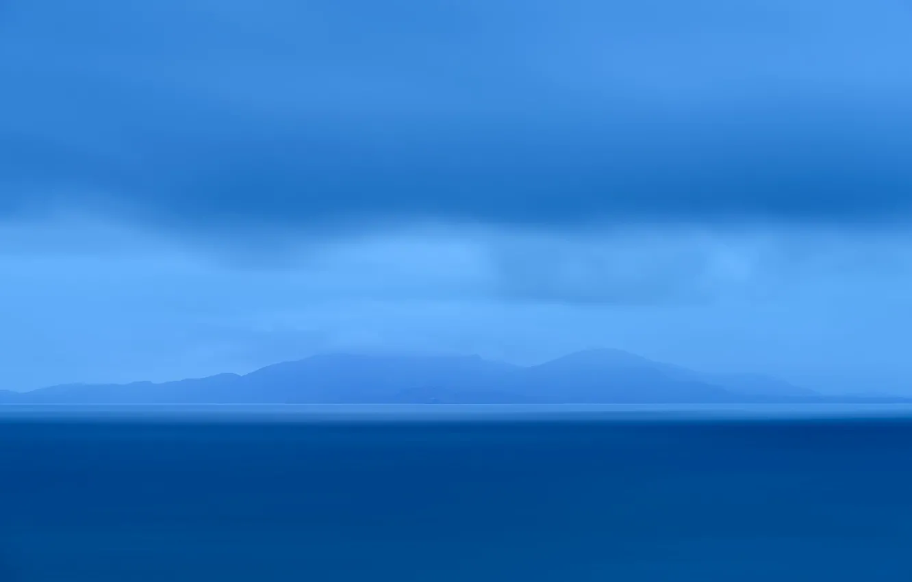 Фото обои sea, ocean, blue, water, seascape, clouds, island, Scotland