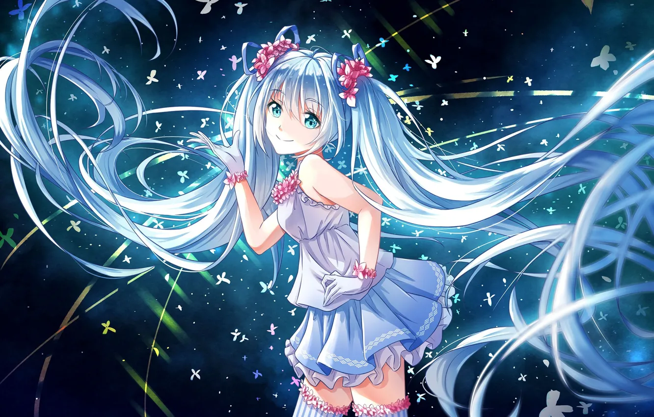 Фото обои девушка, Hatsune Miku, Vocaloid, Вокалоид, Хатсуне Мику