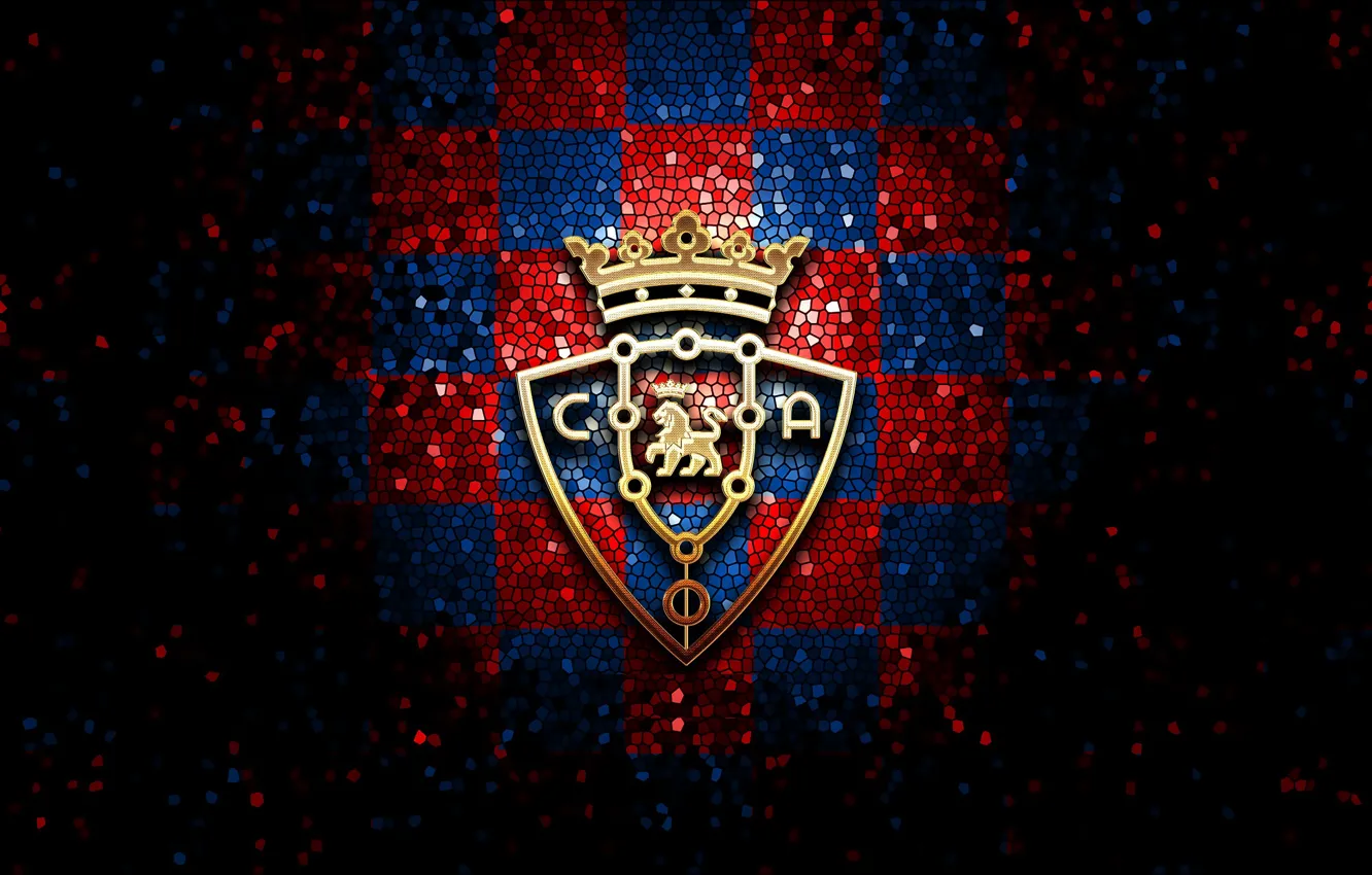Фото обои wallpaper, sport, logo, football, La Liga, glitter, checkered, Osasuna