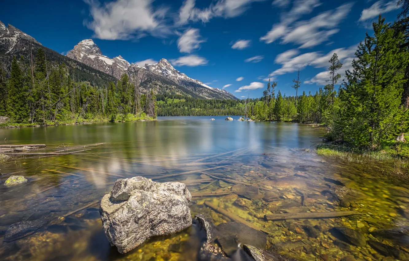 Фото обои mountain, lake, usa, wyoming, grand teton