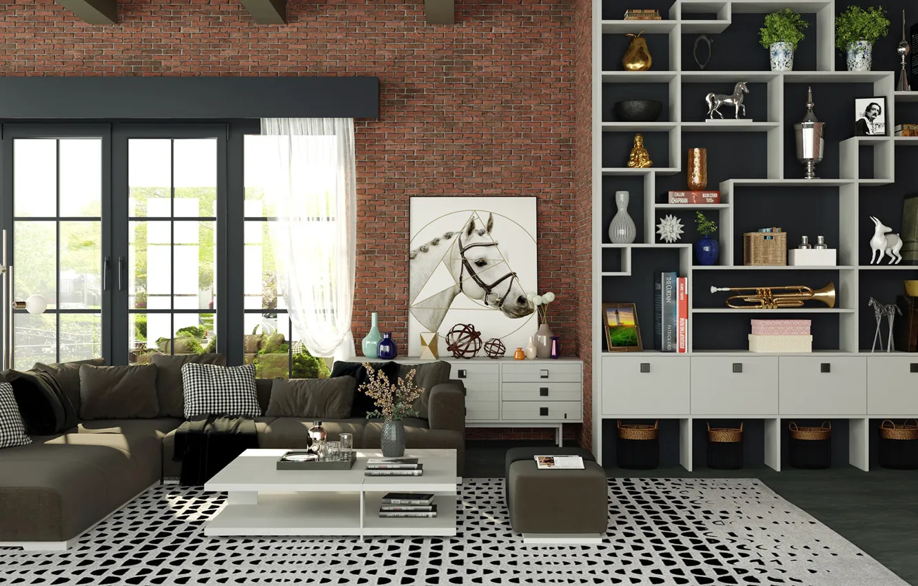 Фото обои дизайн, комната, интерьер, гостиная, hi tech style in interior, стиль хай-тек в интерьере