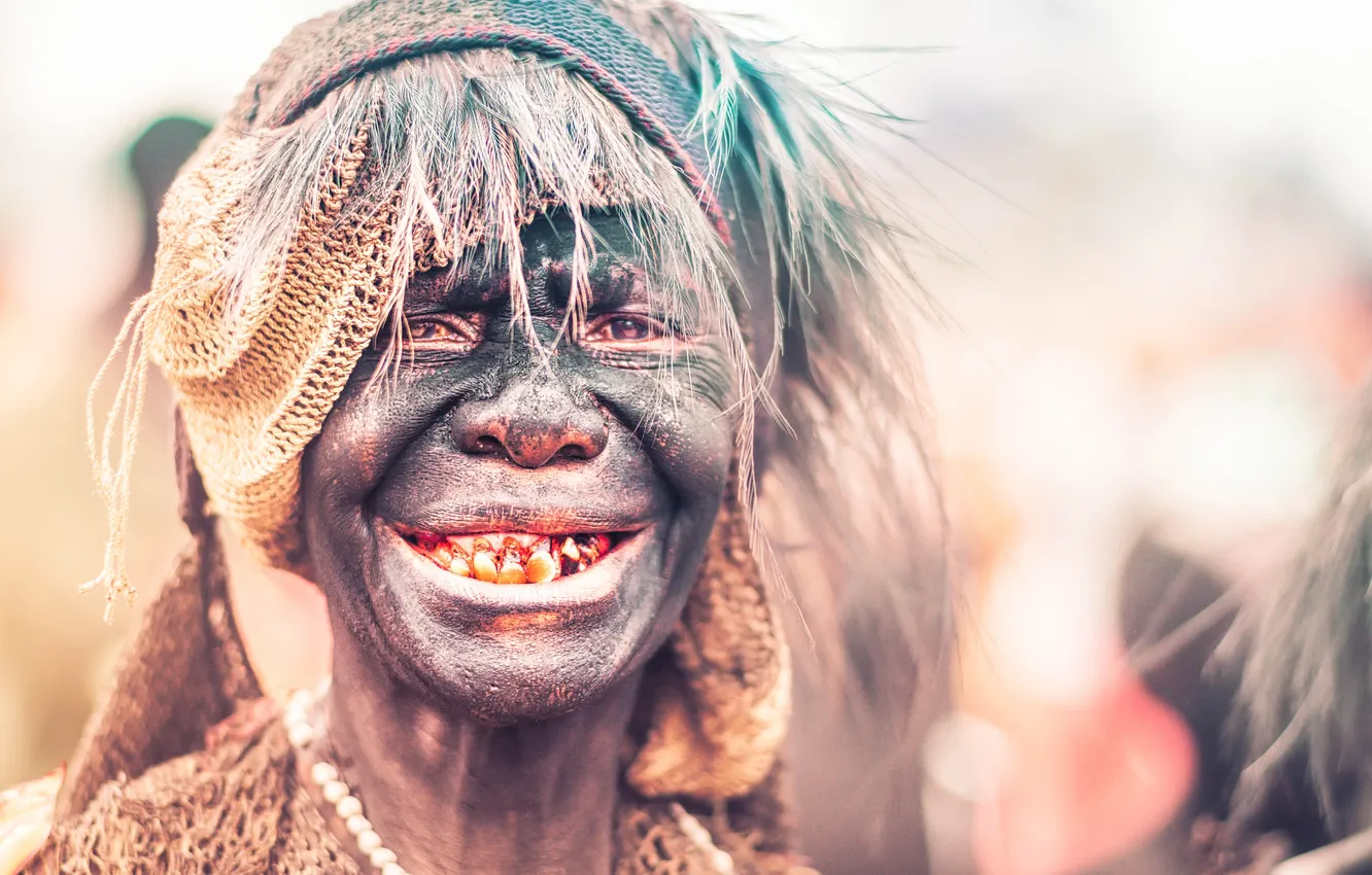 Фото обои Woman, Portrait, Papua New Guinea