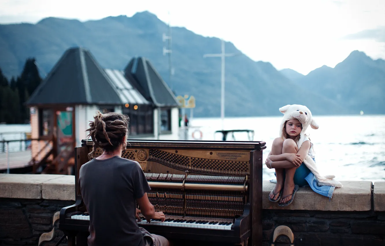 Фото обои Закат, New Zealand, Sunset, Queenstown, Пианино, Piano, National, Geographic