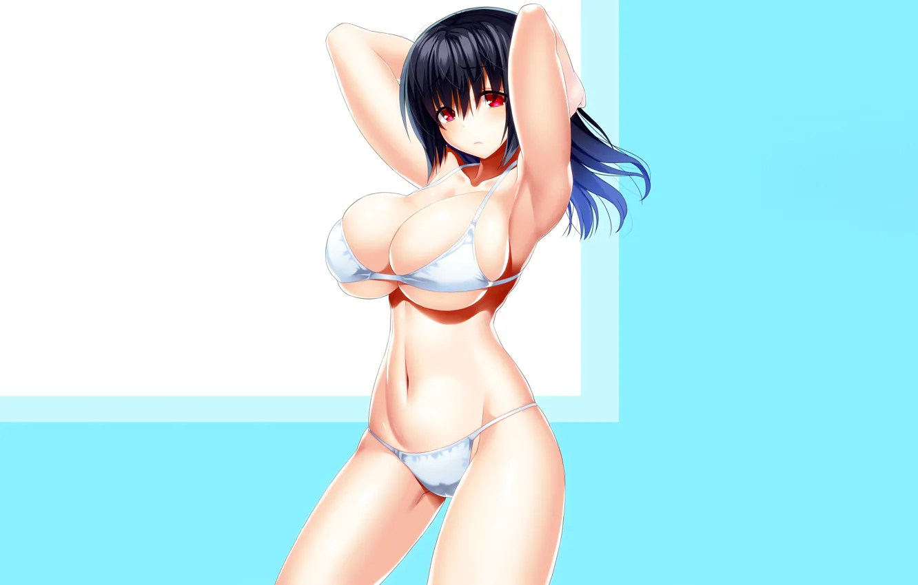 Фото обои girl, sexy, lingerie, pantsu, bra, cleavage, panties, long hair