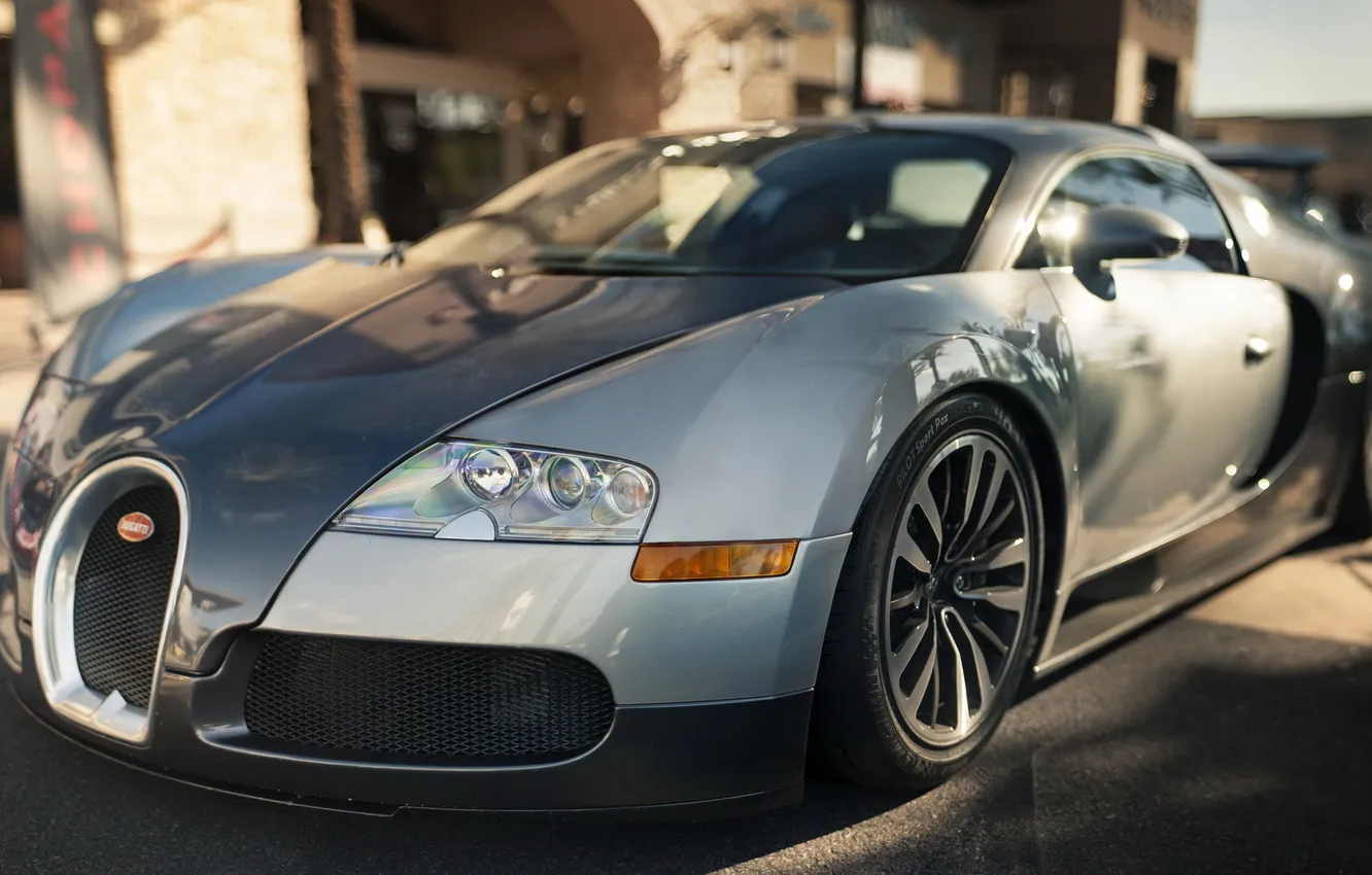 Фото обои Bugatti, Veyron, боке, гиперкар