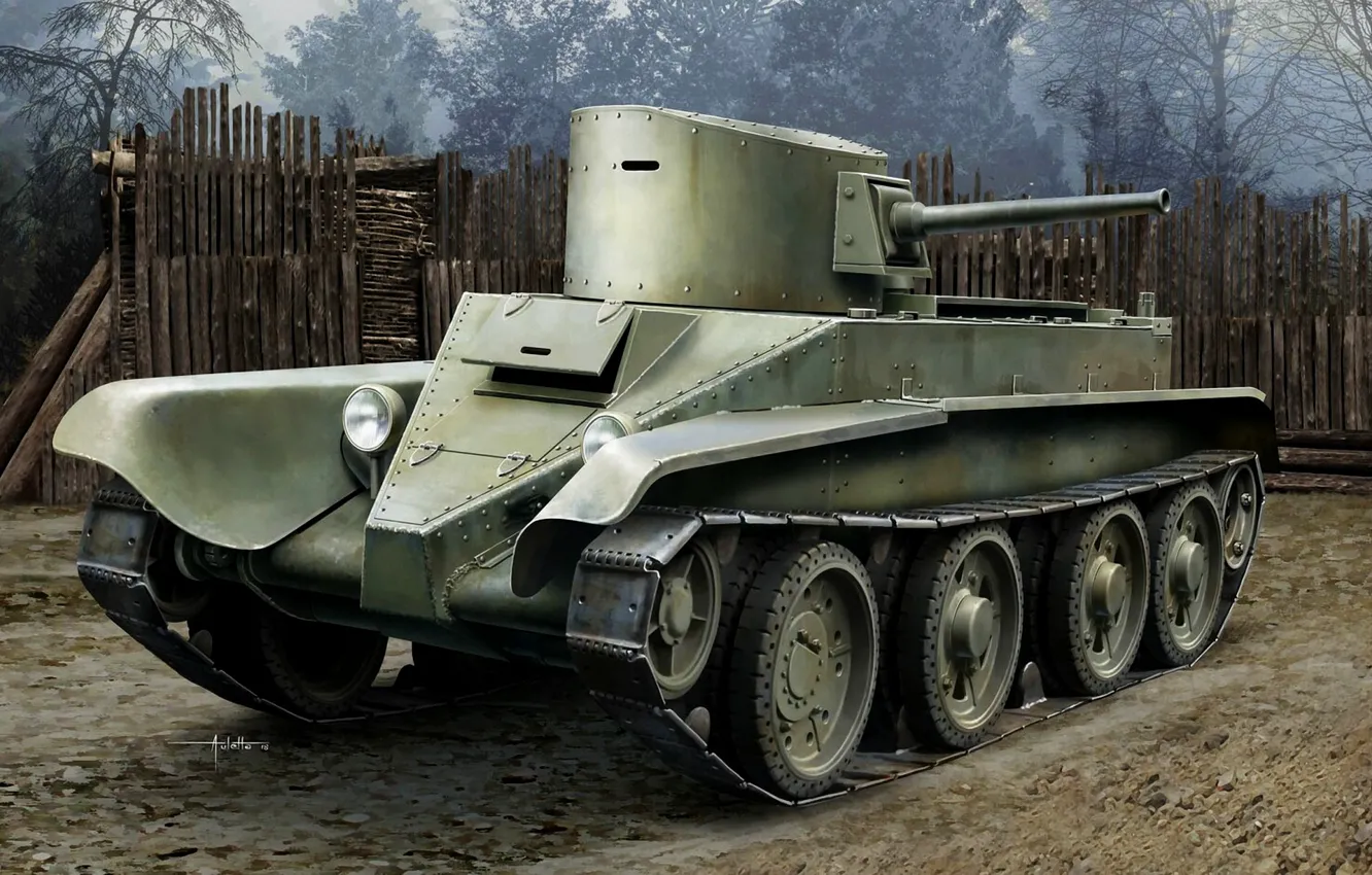 Фото обои СССР, РККА, БТ-2, бронетанковые войска, серийный пушечно-пулемётный, советский лёгкий колёсно-гусеничный танк