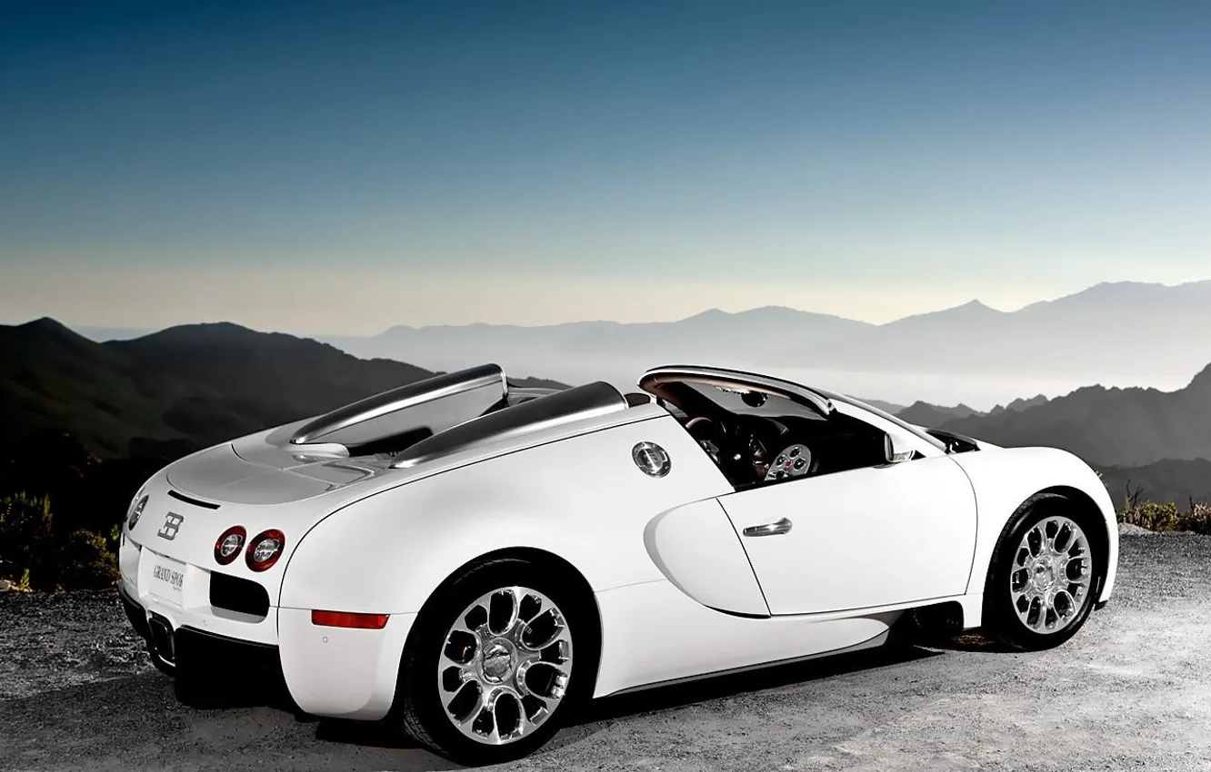 Фото обои белый, Бугатти, Bugatti, Вейрон