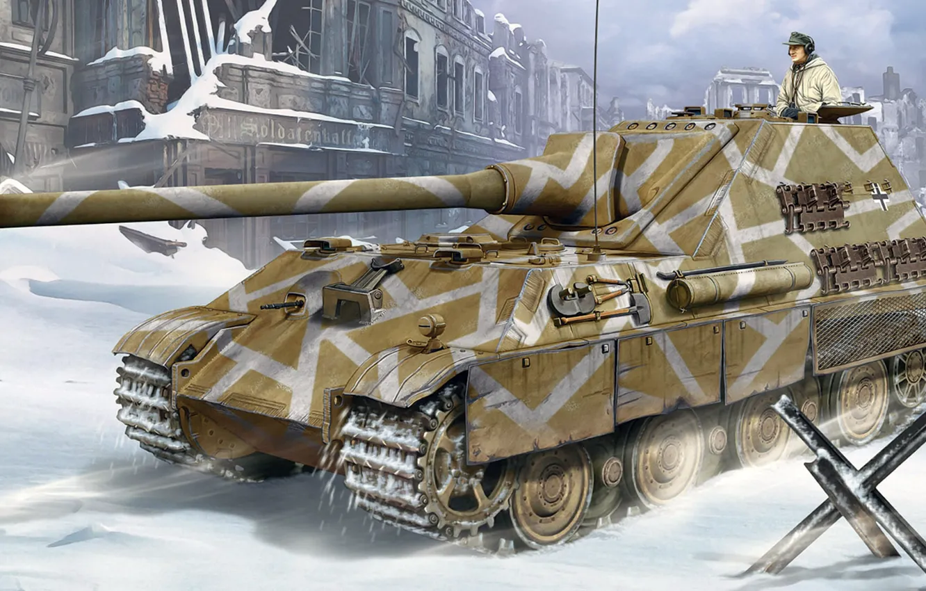 Фото обои САУ, Истребитель танков, Jagdpanther II, тяжёлая немецкая самоходно-артиллерийская