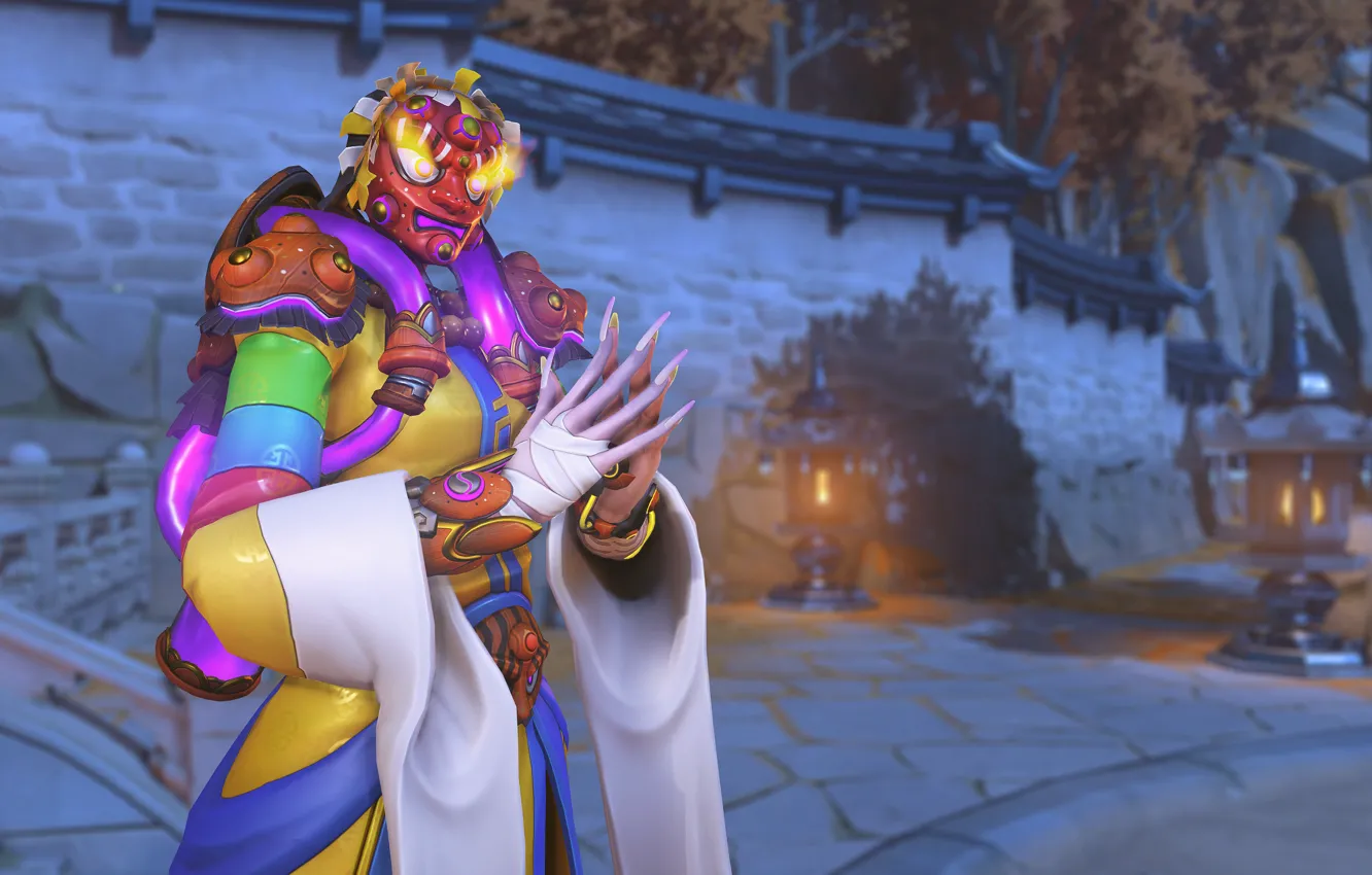 Фото обои улица, Overwatch, moira