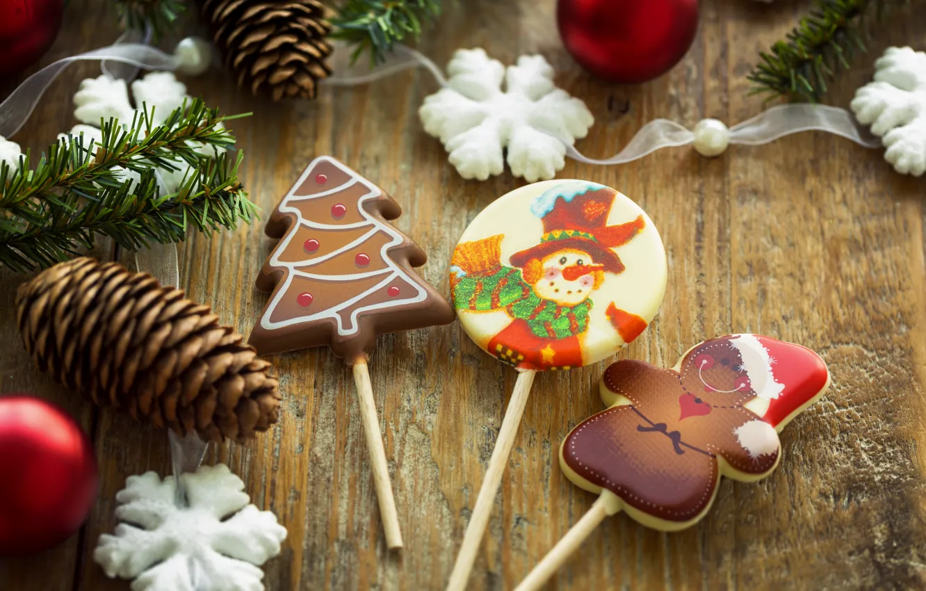 Фото обои снежинки, еда, Новый Год, Рождество, конфеты, сладости, christmas, Christmas