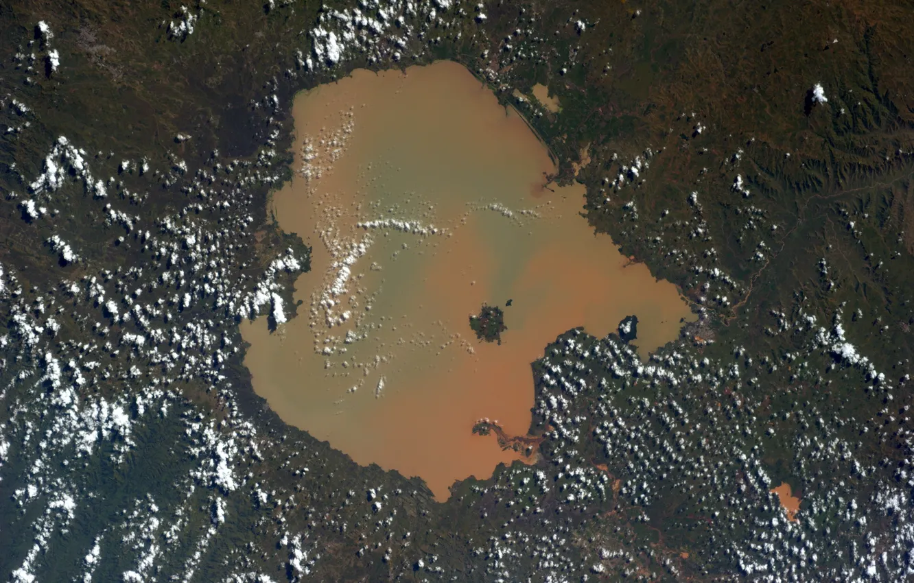Фото обои Earth from space, Ethiopia, Lake Tana