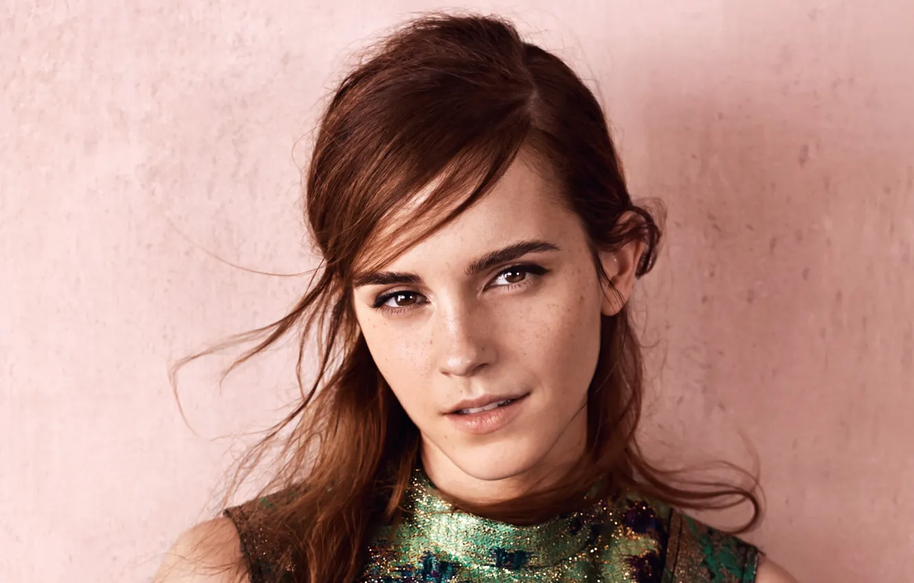 Фото обои крупный план, модель, макияж, актриса, прическа, шатенка, Эмма Уотсон, Emma Watson
