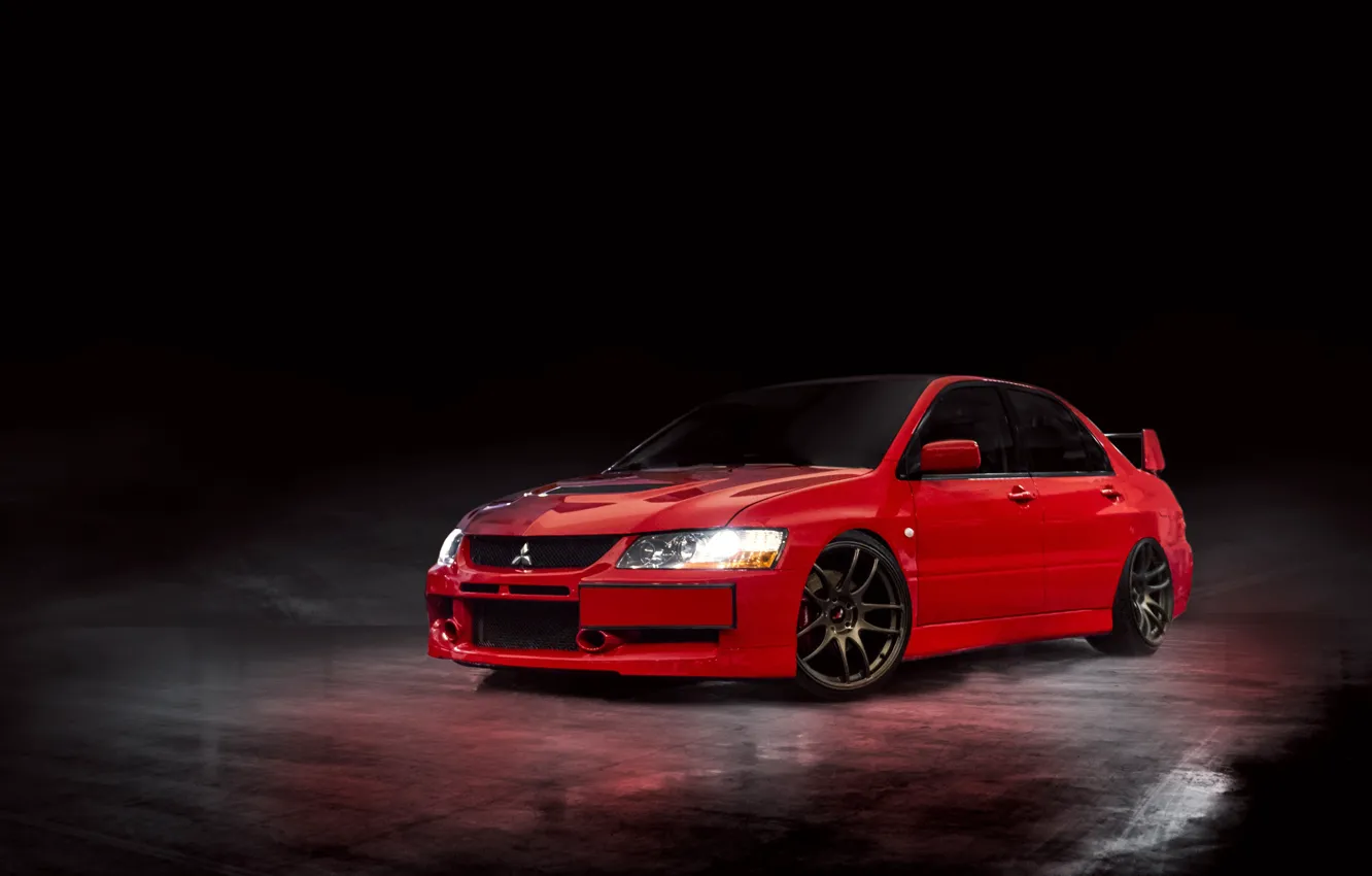 Фото обои Mitsubishi, Lancer, Black, RED, Evolution 9