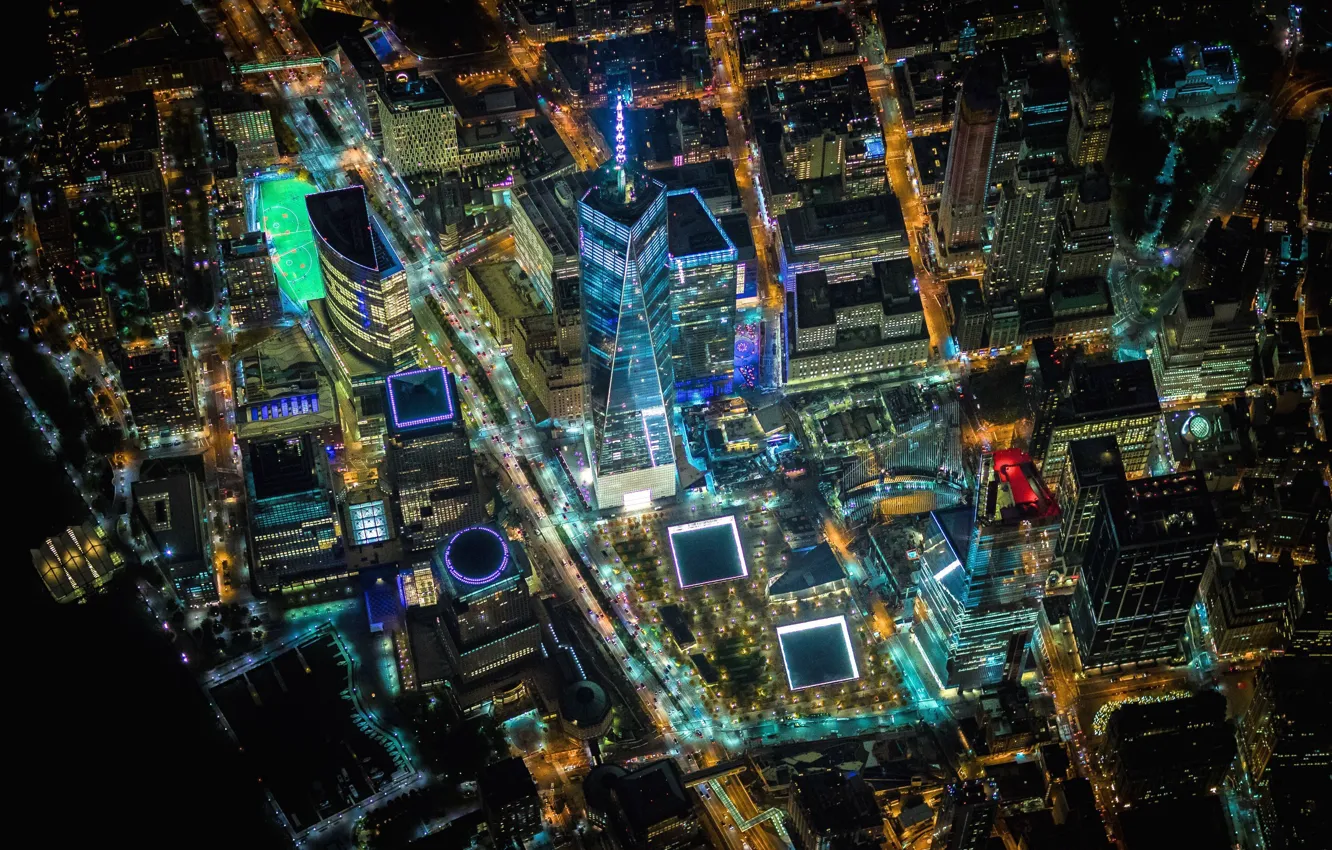 Фото обои lights, USA, United States, night, New York, NYC, New York City, architecture