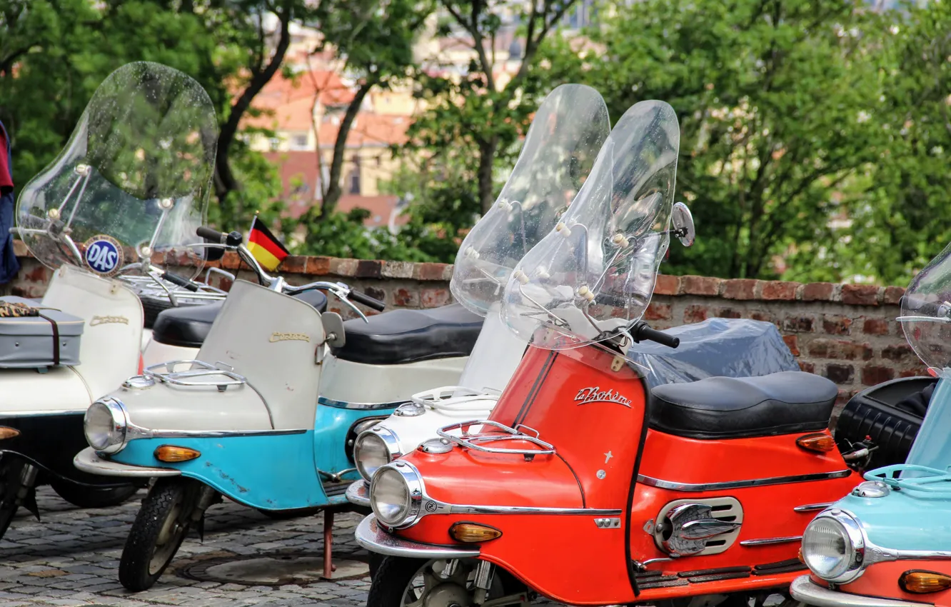 Фото обои motorbike, moped, moped exhibition