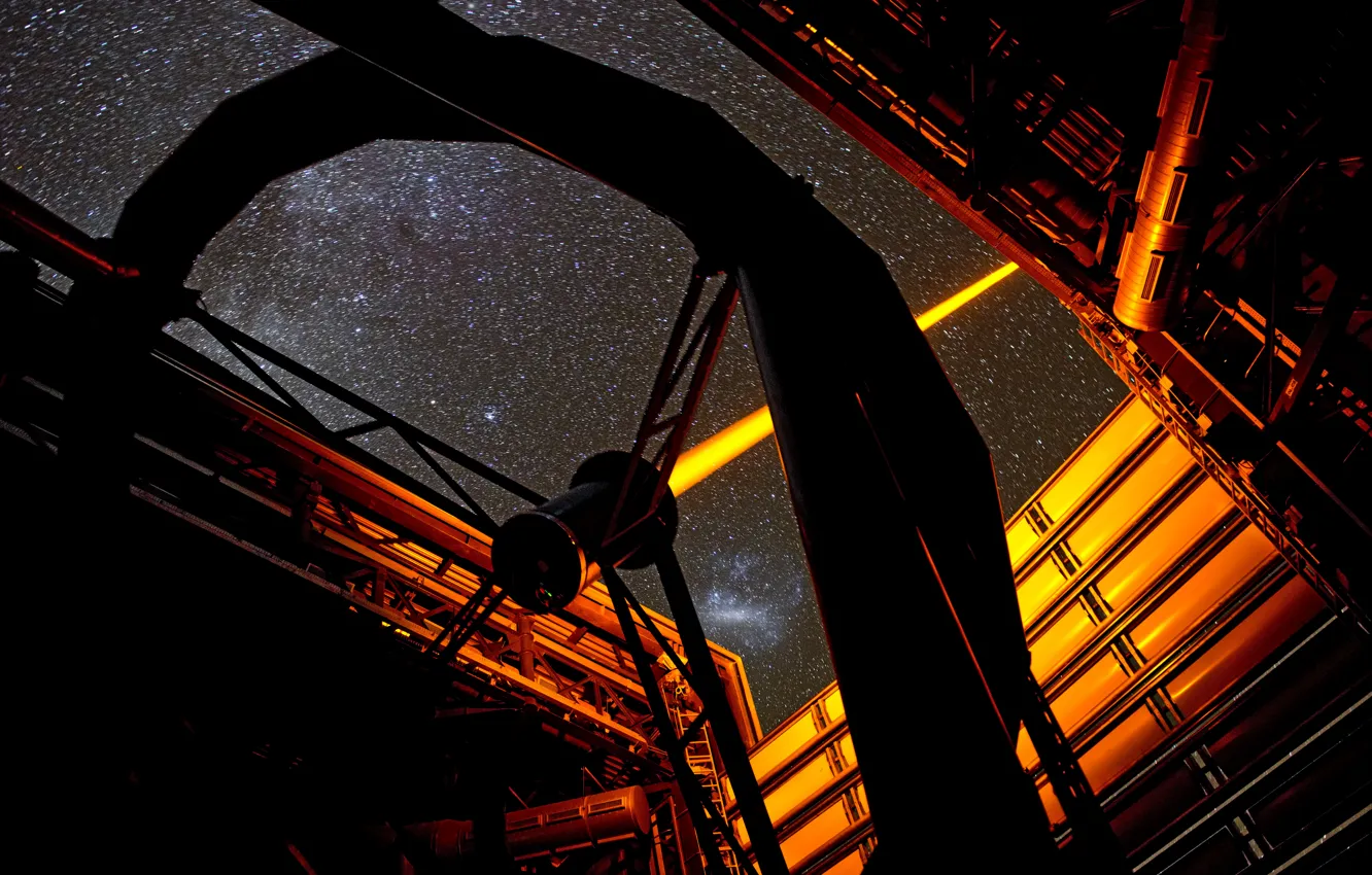 Фото обои лазер, строение, обсерватория, laser, Paranal Observatory, ESO’s, PARLA