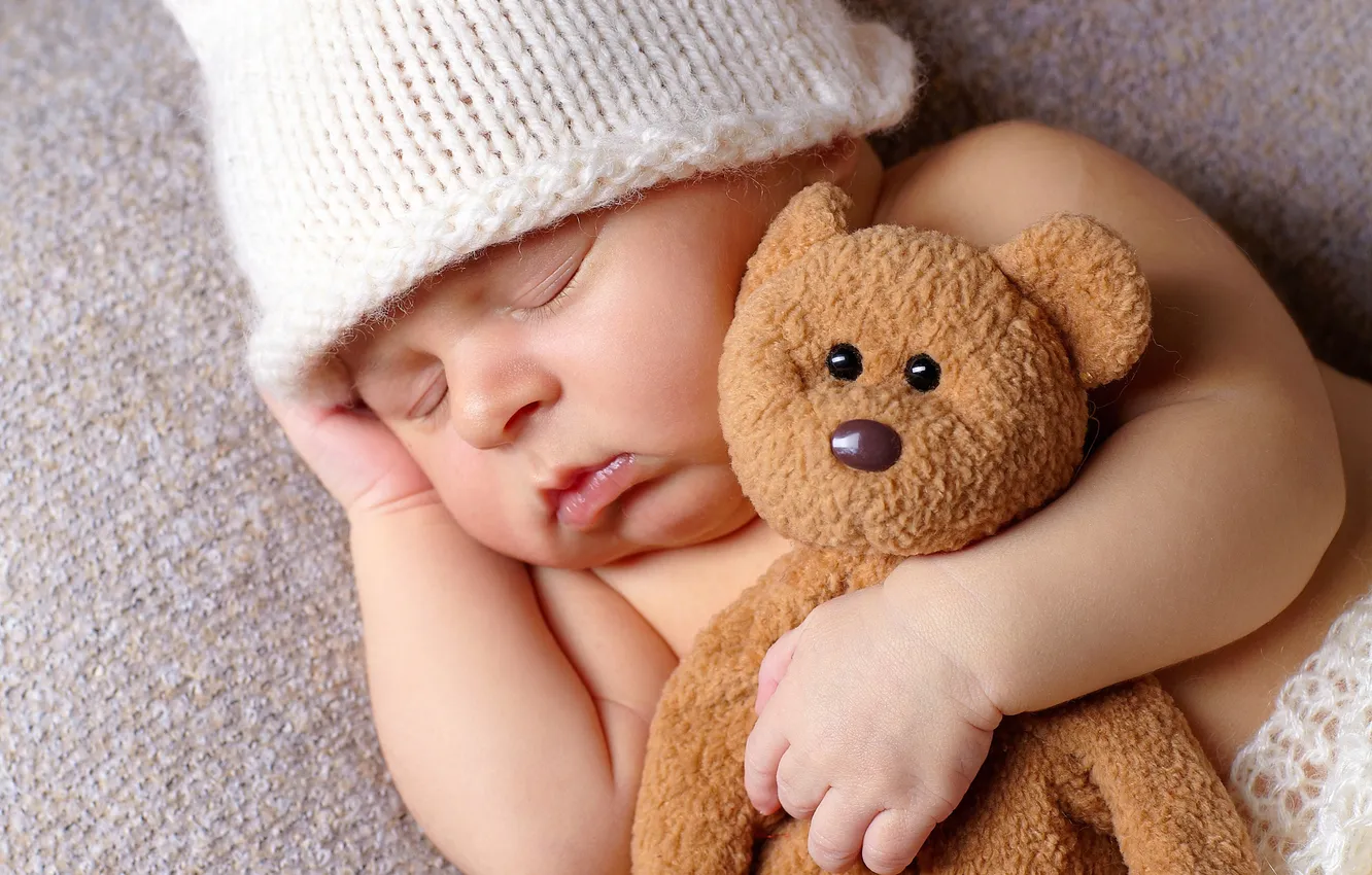 Фото обои игрушка, ребенок, медведь, toy, bear, child, baby