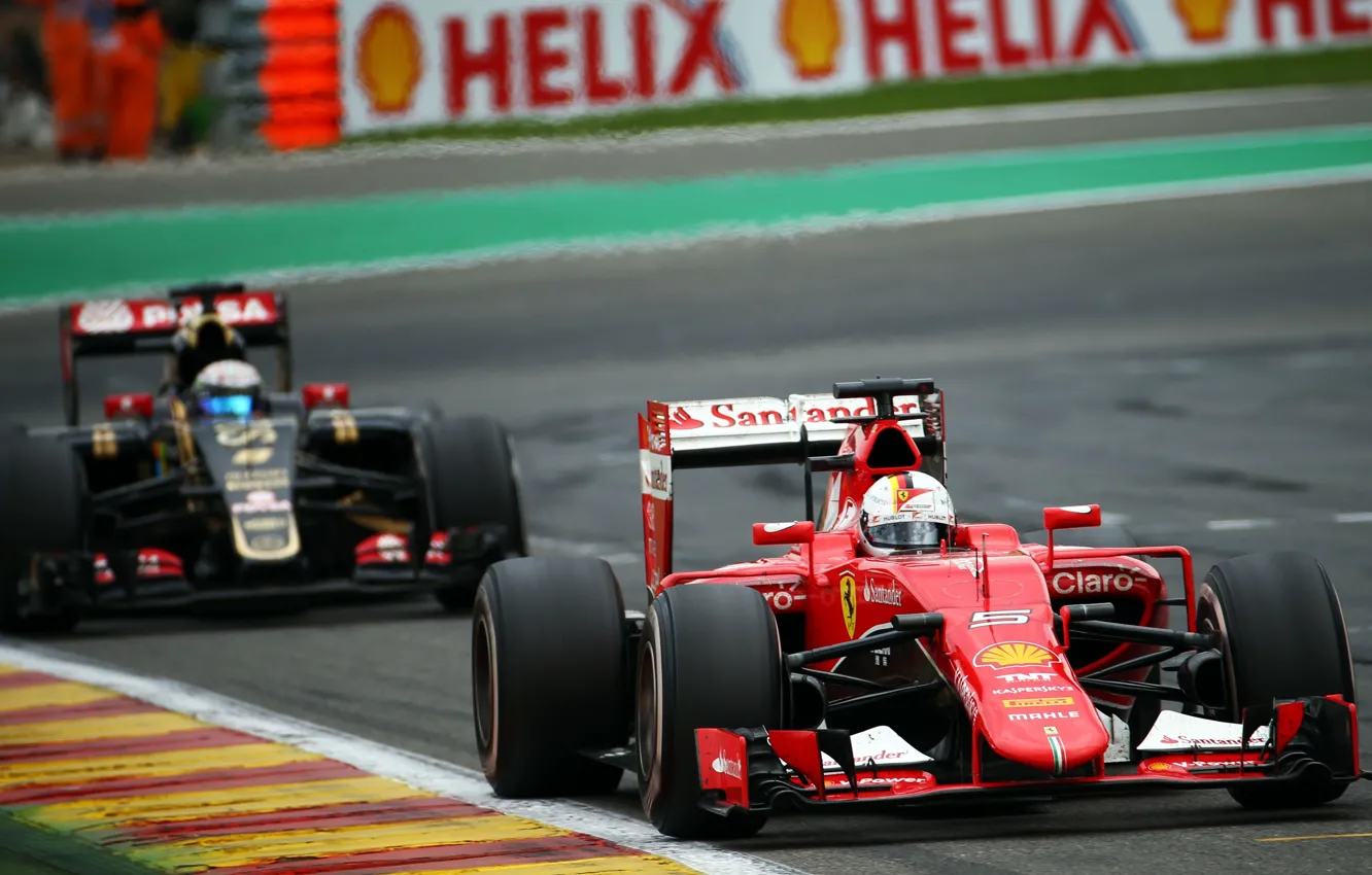 Фото обои Lotus, Ferrari, Бельгия, formula 1, 2015