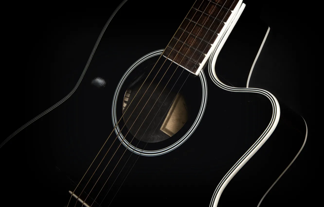 Фото обои макро, музыка, гитара