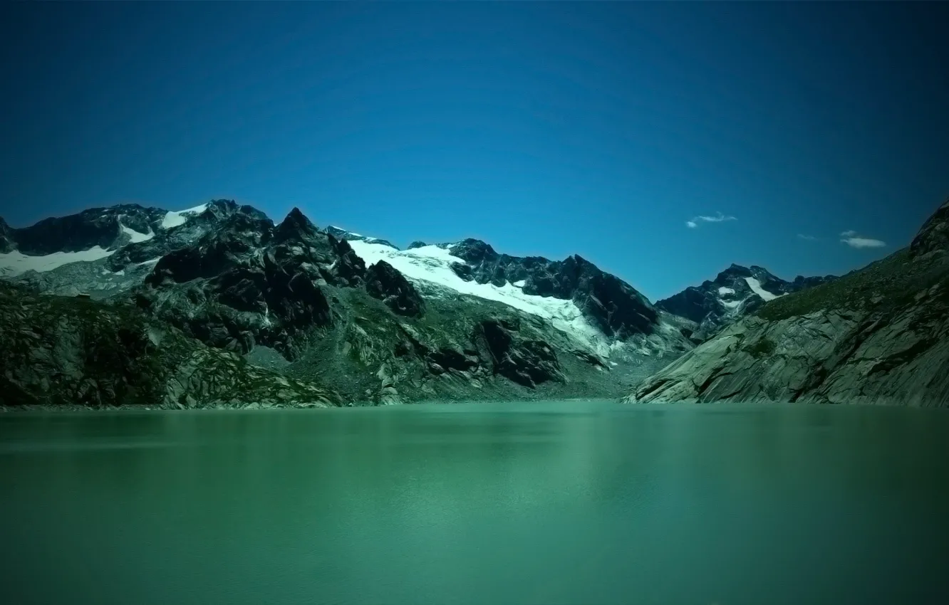 Фото обои горы, зеленый, озеро