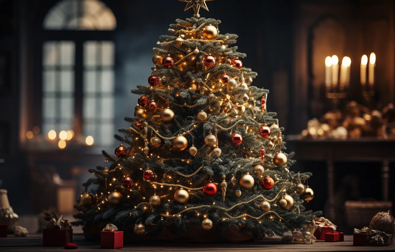 Фото обои украшения, шары, елка, Рождество, Новый год, Christmas, balls, tree