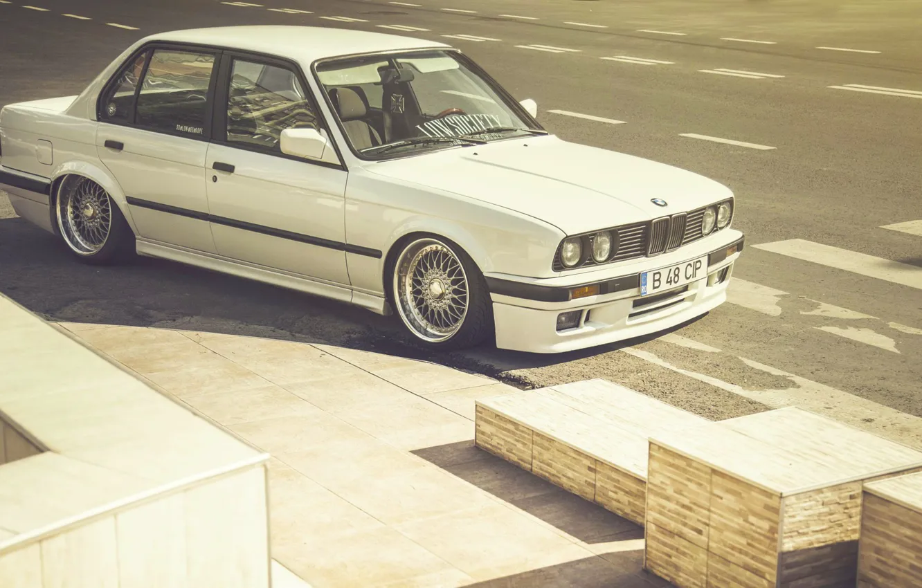 Фото обои BMW, Car, E30, BBS, Stance, Wheels, Lowsociety