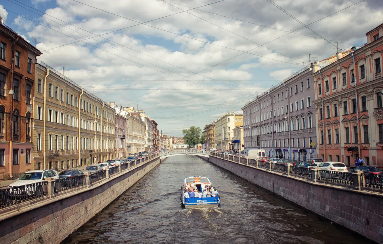 Фото обои река, канал, Russia, набережная, питер, санкт-петербург, St. Petersburg, река мойка