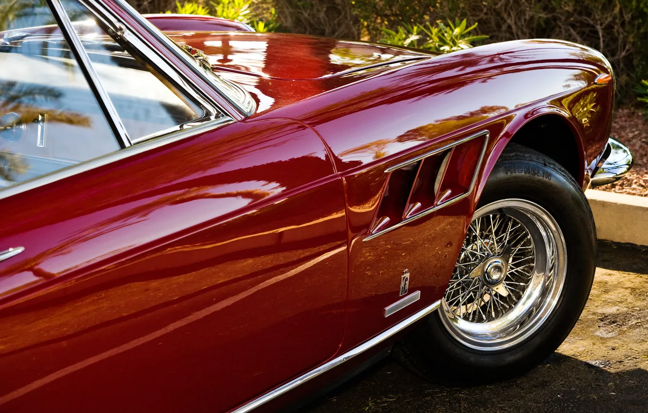 Фото обои красный, дизайн, блеск, колесо, тачки, Ferrari, феррари, хром