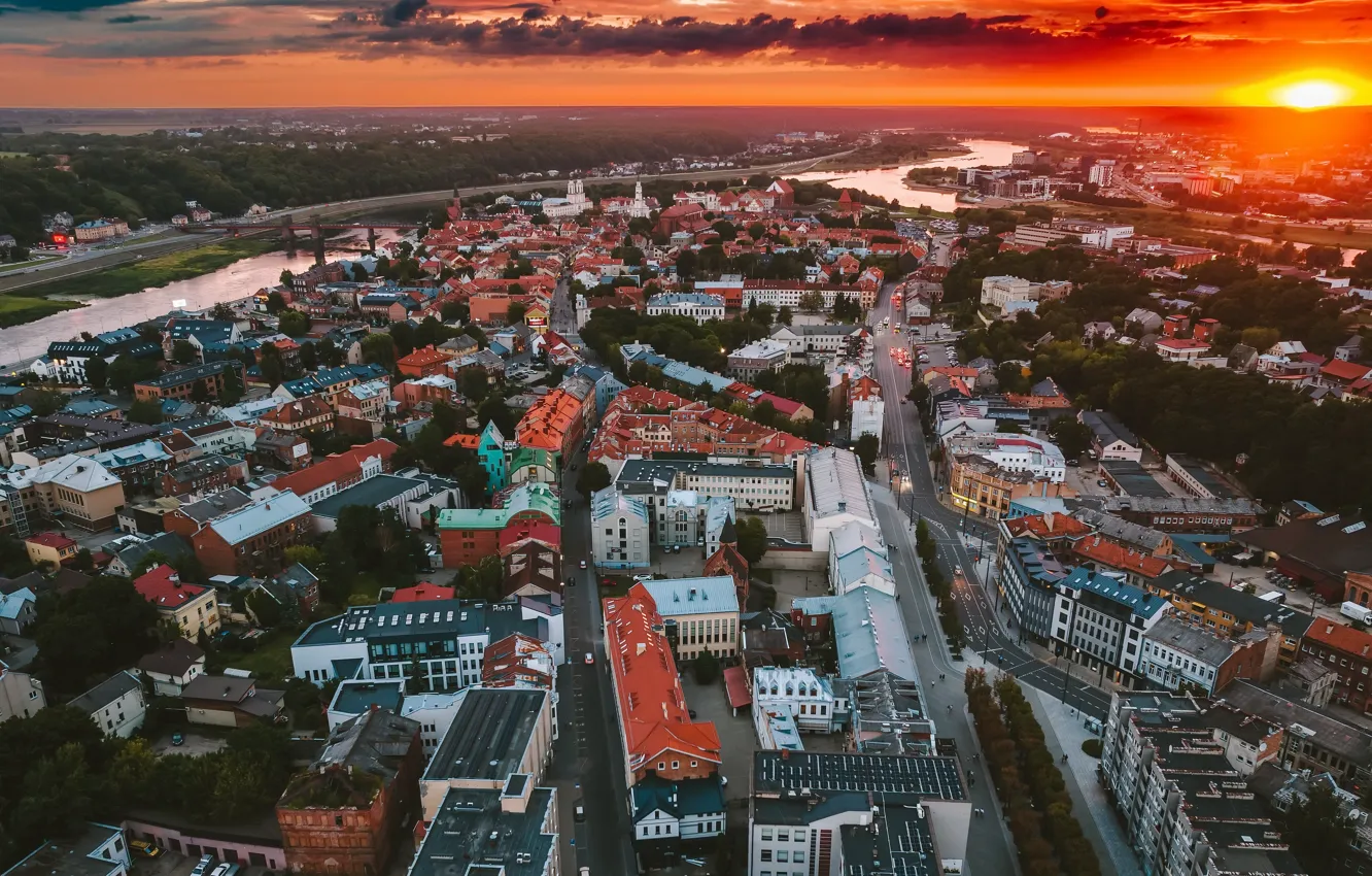 Фото обои Lietuva, Kaunas, saulėlydis