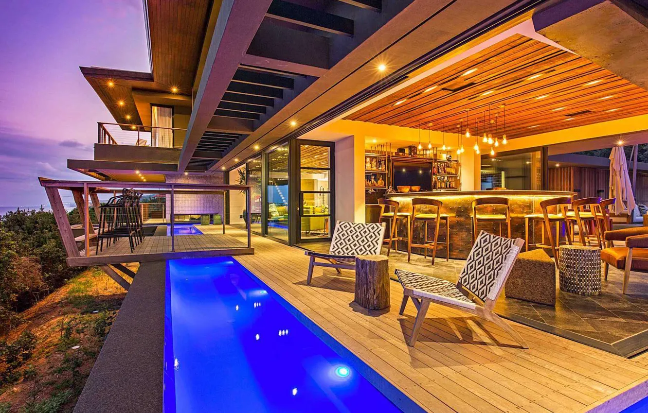 Фото обои вилла, интерьер, бар, бассейн, терраса, гостиная, by Metropole Architects, Dolphin Coast Home