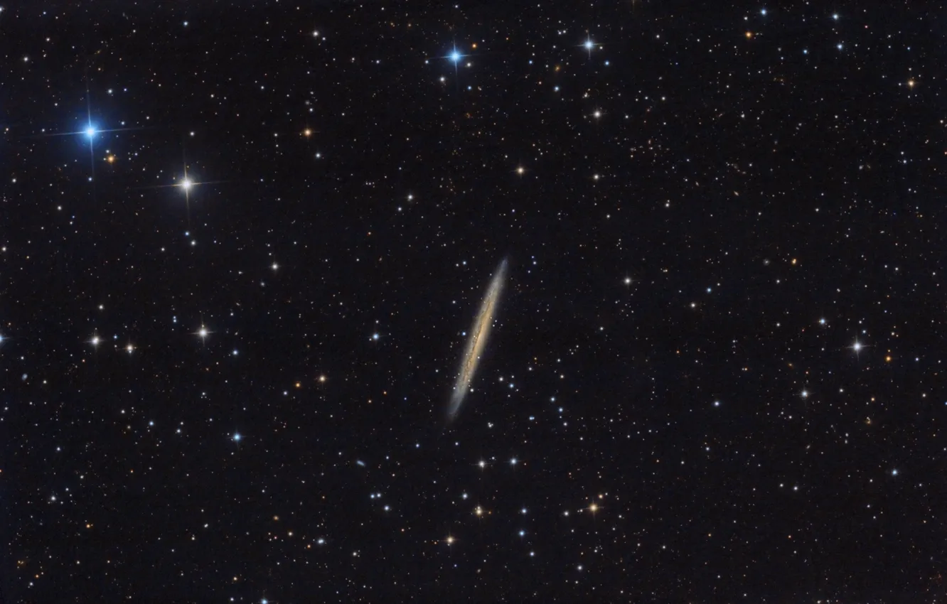 Фото обои Дракон, спиральная галактика, в созвездии, NGC 5907
