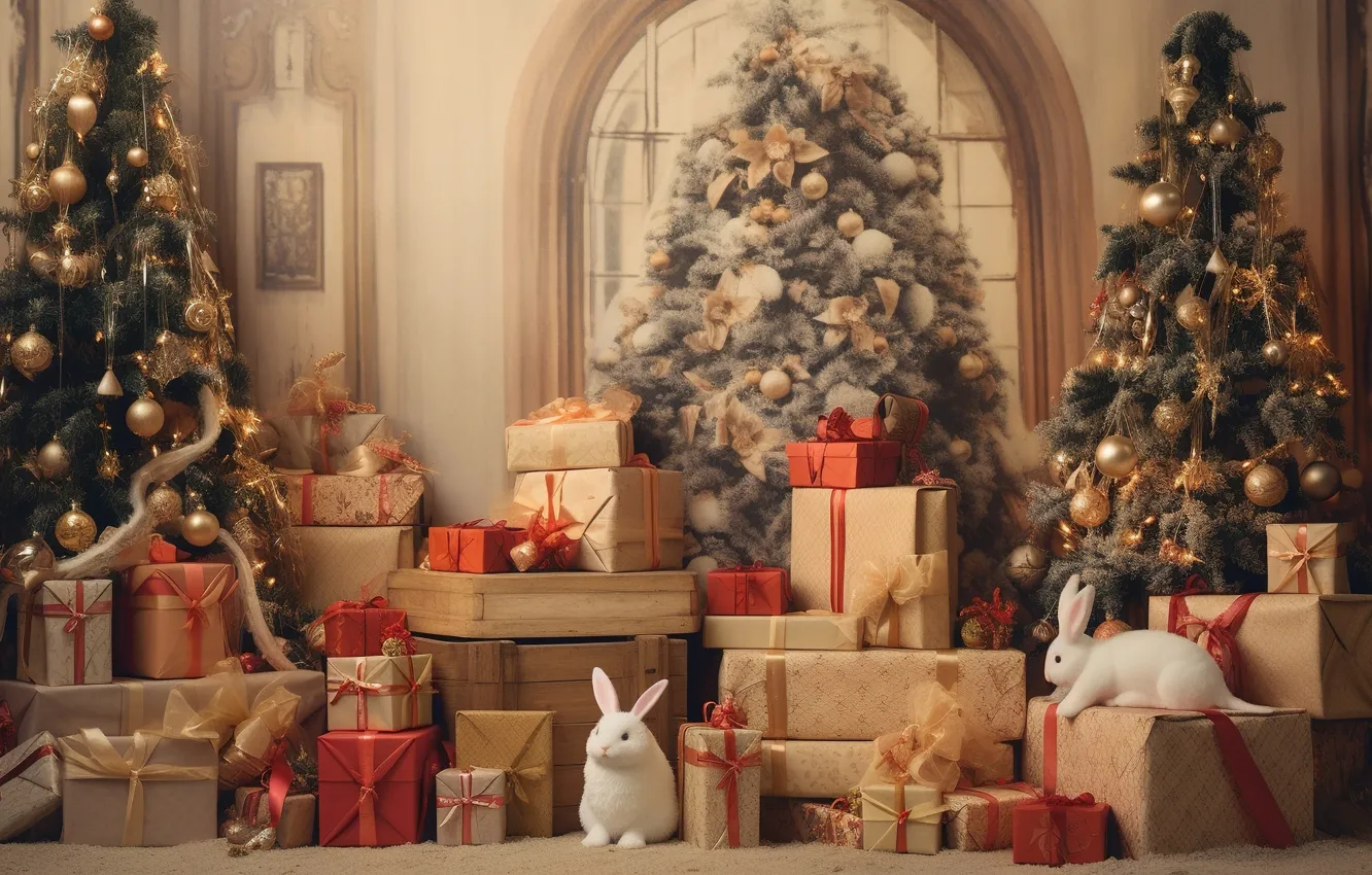 Фото обои украшения, подарок, шары, елка, новый год, Рождество, Christmas, balls