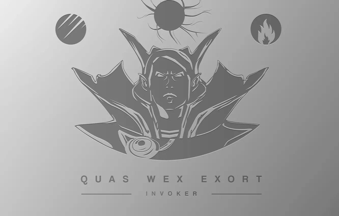 Фото обои Valve, Dota 2, Minimalism, Wex, Exort, Invoke, Invoker, Quas