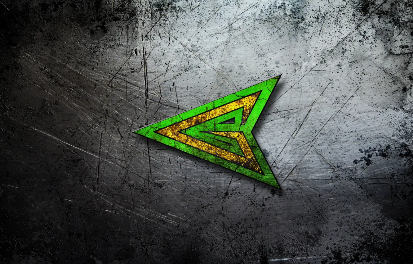 Фото обои металл, фон, текстура, царапины, центр, стальной, изумрудный, green arrow
