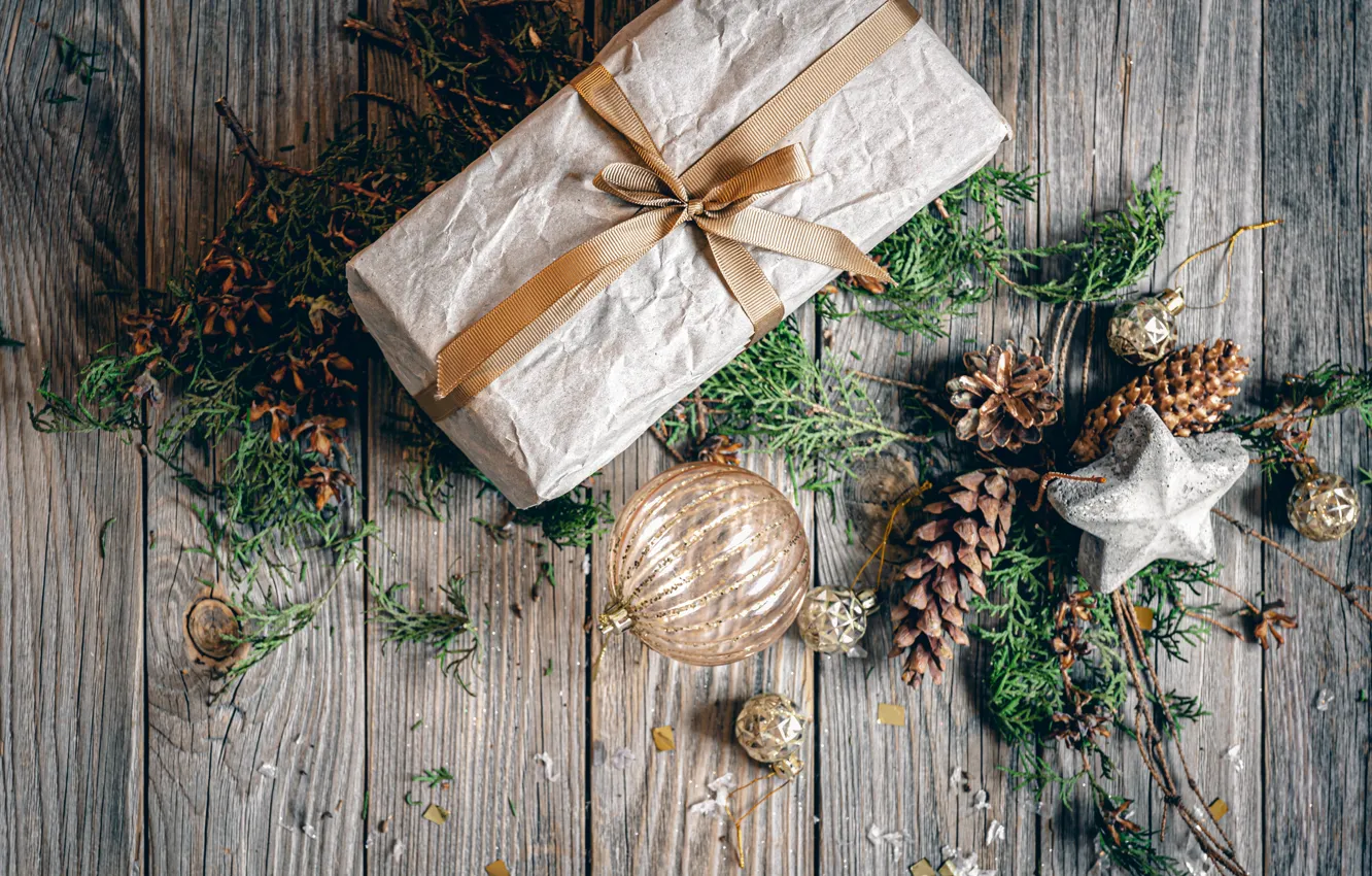 Фото обои украшения, подарок, Рождество, Новый год, christmas, new year, vintage, winter