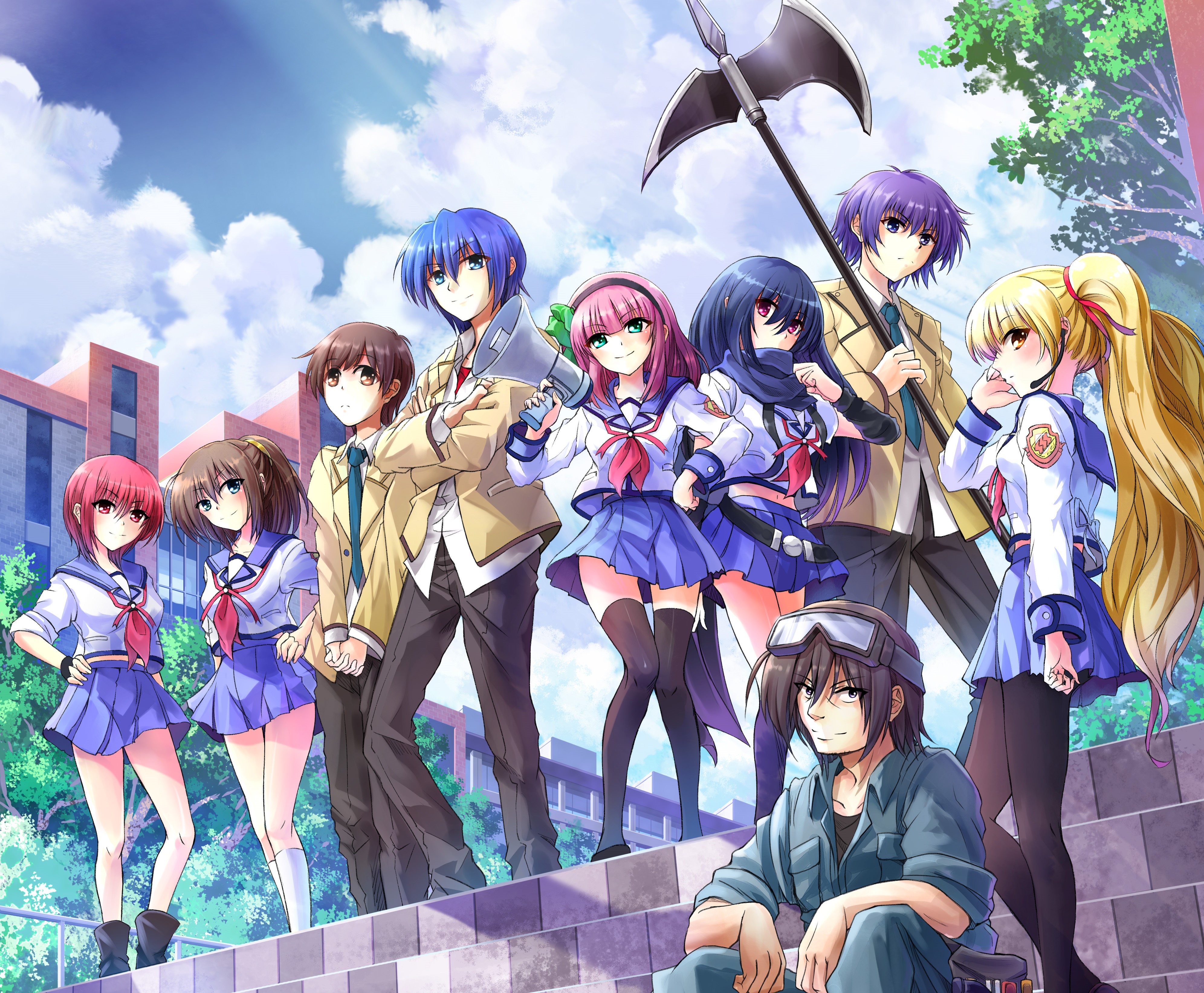 Ангельские ритмы. Angel Beats аниме. Angel Beats Art. Аниме ангельские ритмы герои.